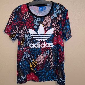 Floral Print Trefoil T-Shirt by Adidas Originals size S